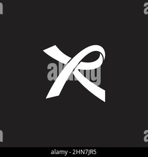 letter r motion ribbon 3d flat logo vector Stock Vector