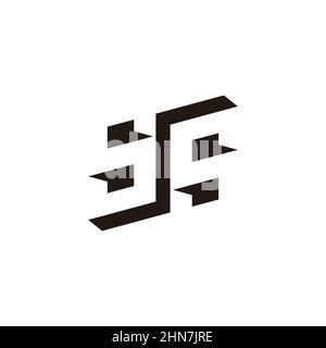 letter ss talk symbol negative space 3d logo vector Stock Vector