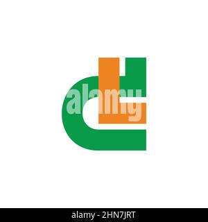 letter dl simple linked colors logo vector Stock Vector