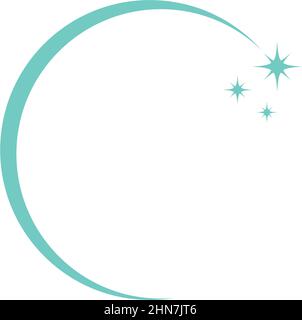 Moon icon logo flat design illustration template Stock Vector