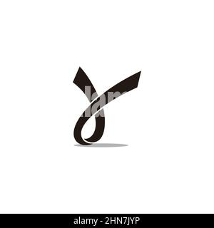 letter y 3d ribbon flat geometric logo vector Stock Vector