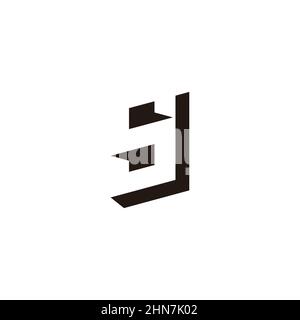 letter sj simple geometric negative space logo vector Stock Vector