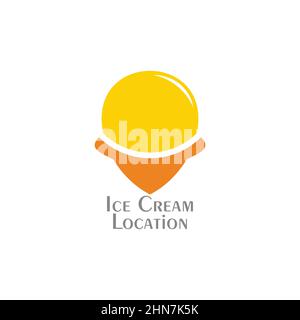 ice cream candy pin location symbol logo vector Stock Vector