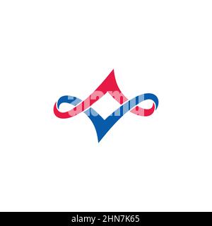 linked curves arrows colorful geometric logo vector Stock Vector