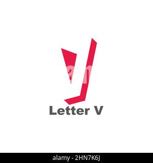 letter v simple geometric 3d wall logo vector Stock Vector