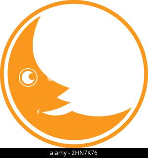 Moon icon logo flat design illustration template Stock Vector