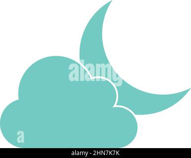 Moon icon logo flat design illustration template Stock Vector