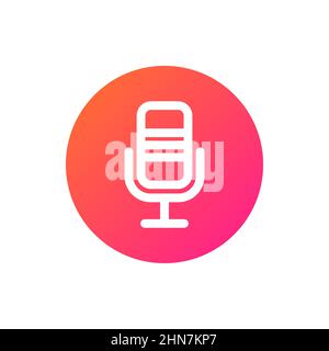 Voice assistant and control, user interface smart speaker isolated pink button. Vector home intelligent voice activated assistant. Hi tech ai artifici Stock Vector
