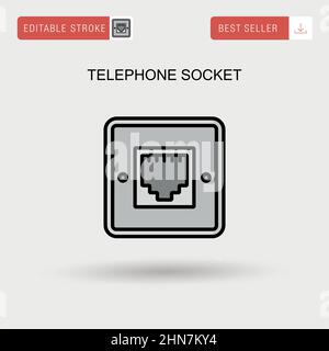 Telephone socket Simple vector icon. Stock Vector