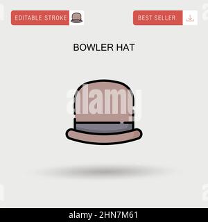 Bowler hat Simple vector icon. Stock Vector