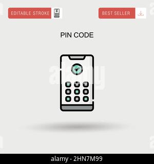Pin code Simple vector icon. Stock Vector
