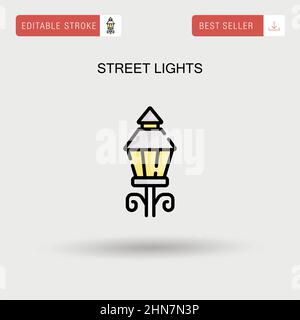 Street lights Simple vector icon. Stock Vector