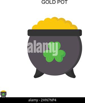 Gold pot Simple vector icon. Illustration symbol design template for web mobile UI element. Stock Vector