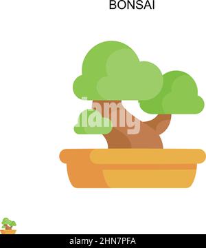 Bonsai Simple vector icon. Illustration symbol design template for web mobile UI element. Stock Vector