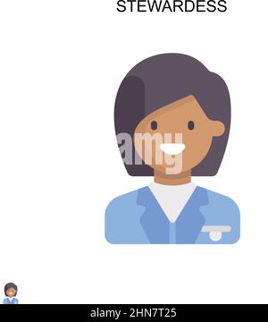 Stewardess Simple vector icon. Illustration symbol design template for web mobile UI element. Stock Vector