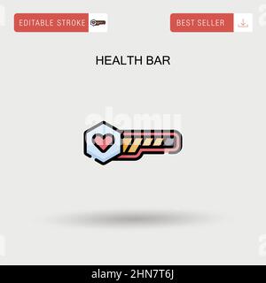 Health bar Simple vector icon. Stock Vector