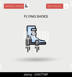 Flying shoes Simple vector icon. Stock Vector