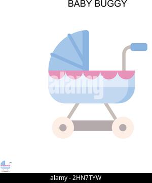 Baby buggy Simple vector icon. Illustration symbol design template for web mobile UI element. Stock Vector