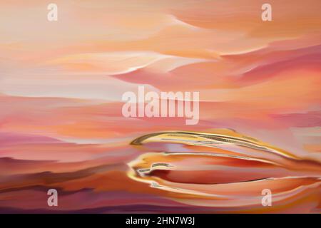Softly blurred waves of color with highlighted foil textural interest. Luxury digital Background with copy space. Stock Photo