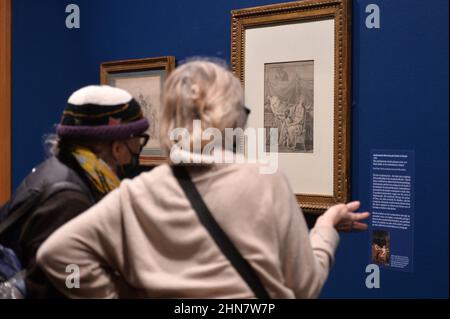 New York, USA. 14th Feb, 2022. Invited guests attend the Jacques-Louis David press preview at the Metropolitan Museum of Art in New York, NY, February 14, 2022. Jacques-Louis David (1748 0 1825) was a French painter from the Neoclassicism period and the comprehensive collection was pulled together from different museums and collectors from around the world. (Photo by Anthony Behar/Sipa USA) Credit: Sipa USA/Alamy Live News Stock Photo