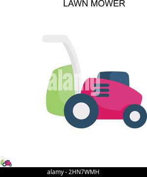 Lawn mower Simple vector icon. Illustration symbol design template for web mobile UI element. Stock Vector