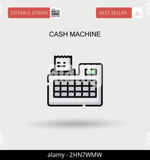 Cash machine Simple vector icon. Stock Vector
