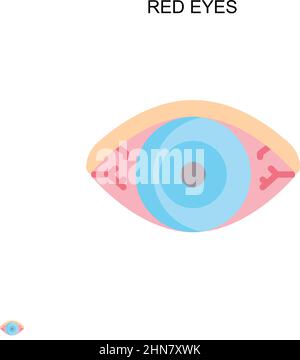 Red eyes Simple vector icon. Illustration symbol design template for web mobile UI element. Stock Vector