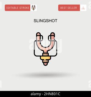 Slingshot Simple vector icon. Stock Vector