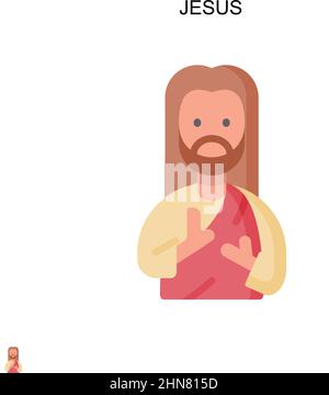 Jesus Simple vector icon. Illustration symbol design template for web mobile UI element. Stock Vector