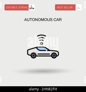 Autonomous car Simple vector icon. Stock Vector