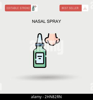 Nasal spray Simple vector icon. Stock Vector