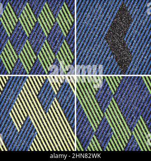4 different vector patterns in the same package(eps). One pattern is paid and 3 are free (white dividing lines) Stock Vector
