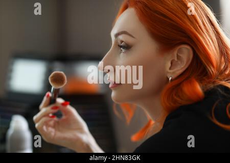 Female creating nice look Stock Photo