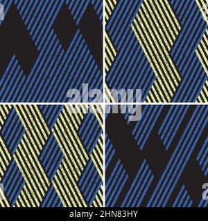 4 different vector patterns in the same package(eps). One pattern is paid and 3 are free (white dividing lines) Stock Vector