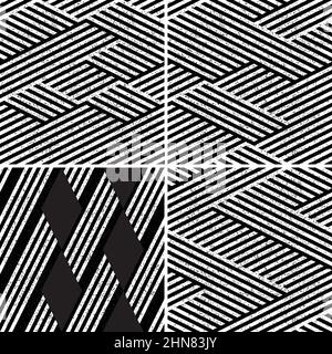 4 different vector patterns in the same package(eps). One pattern is paid and 3 are free (white dividing lines) Stock Vector