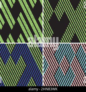 4 different vector patterns in the same package(eps). One pattern is paid and 3 are free (white dividing lines) Stock Vector