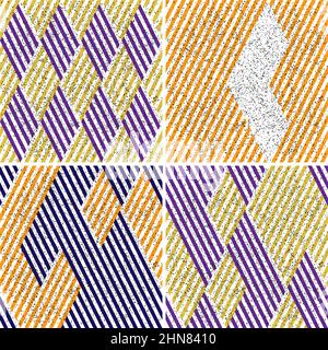 4 different vector patterns in the same package(eps). One pattern is paid and 3 are free (white dividing lines) Stock Vector