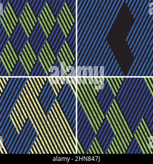 4 different vector patterns in the same package(eps). One pattern is paid and 3 are free (white dividing lines) Stock Vector