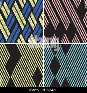 4 different vector patterns in the same package(eps). One pattern is paid and 3 are free (white dividing lines) Stock Vector
