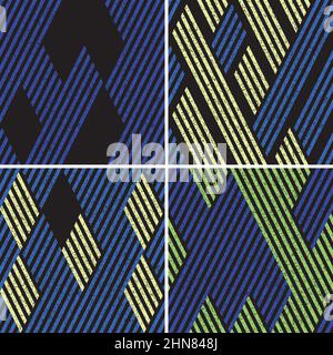4 different vector patterns in the same package(eps). One pattern is paid and 3 are free (white dividing lines) Stock Vector