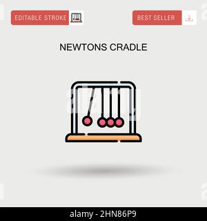 Newtons cradle Simple vector icon. Stock Vector