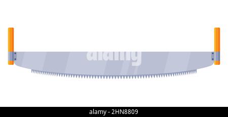 Two Man Saw Isolated on White. Stock Vector