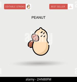 Peanut Simple vector icon. Stock Vector