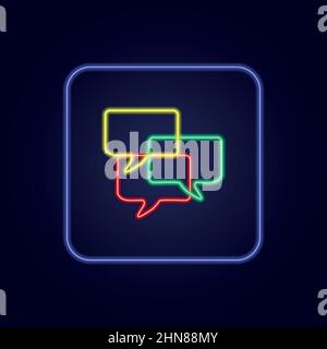 Beautiful stylish colorful neon dialogue icon - Vector illustration Stock Vector