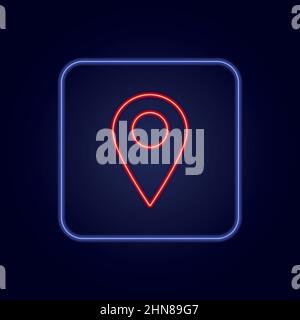 Beautiful stylish colorful neon geotag icon - Vector illustration Stock Vector