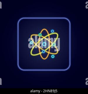 Beautiful stylish colorful neon neutron icon - Vector illustration Stock Vector