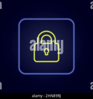 Beautiful stylish colorful neon castle icon - Vector illustration Stock Vector