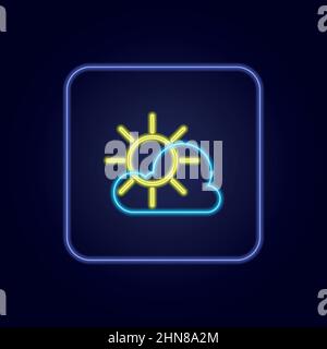 Beautiful stylish colorful neon weather icon - Vector illustration Stock Vector
