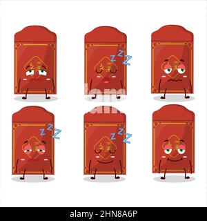 Cartoon character of red packets chinese with sleepy expression. Vector illustration Stock Vector