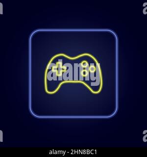 Neon icon of Green Joystick. Vector illustration of Wireless Gamepad ...